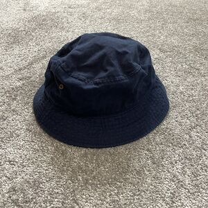 Newhattan Bucket Hat Adult Small / Medium Navy Blue Cotton Sun Cap Wide Brim